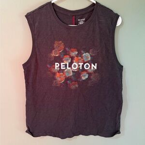 Peloton Bloom Flowers Muscle Tank Cotton T-Shirt Medium